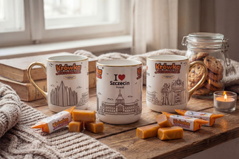 Krówka Szczecińska 330 ml Tasse – Panoramablick auf Stettin