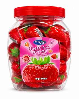 Żelki bez cukru Profisa Strawberry truskawkowe 50 szt.