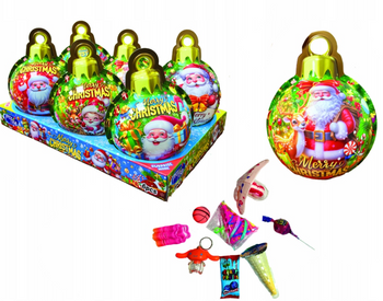 Große Weihnachtskugeln mit Überraschungsmotiv, 6 Stück