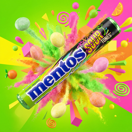 Mentos Sour Tones kwaśne cukierki do żucia 40 x 37,5 g