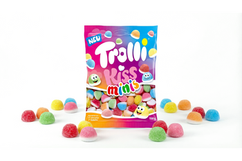 Trolli Kiss Minis 100 g – Delikatne żelki piankowe, owocowy słodki poczęstunek
