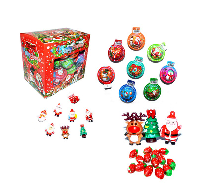 Metal baubles with candies 24 pcs.