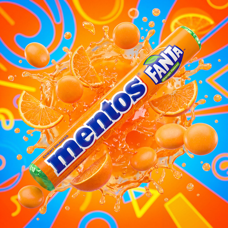 Mentos Fanta 40 szt. – Kultowe drażetki do żucia o smaku pomarańczowym | Zestaw Display Box