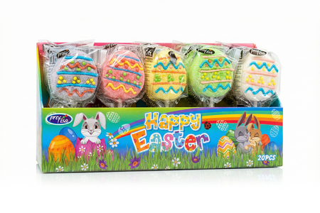 Profisa Happy Easter Marshmallow Lollipop – Piankowy Lizak Jajko 300 g (20 szt. x 15 g) | Wielkanoc
