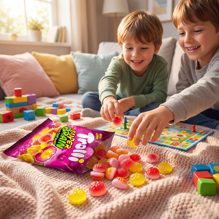 Trolli Super Brain 100 g – Gehirn-Fruchtgummis mit Füllung, fruchtiger süßer Snack