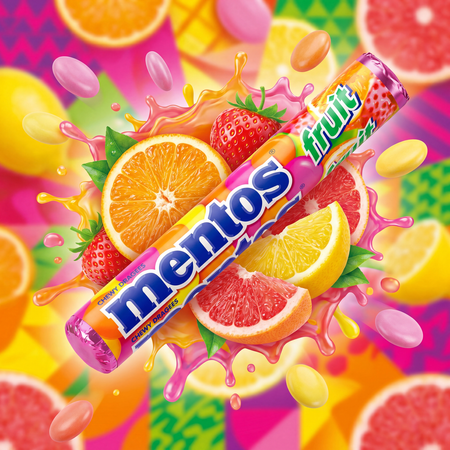 Mentos Fruit cukierki do żucia owocowe 40 x 38 g