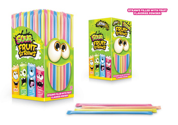 Sour Straws JohnyBee - kwaśne oranżadki w słomkach 250szt.