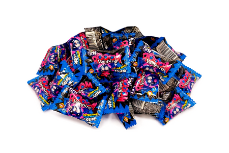 Fini Boom Vampire 75 g – Sour Tongue-Painting Bubble Gum, Blue Color, Gluten-Free