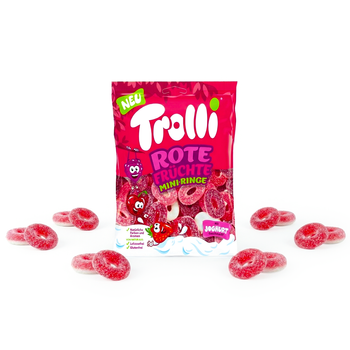 Trolli Red Fruits Mini Rings 100 g – Fruit gummy rings, red fruits and sweet snack