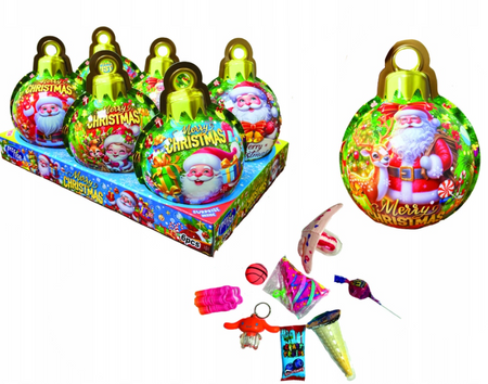 Duże bombki z niespodzianką Merry Christmas 6 sztuk