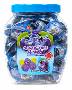 Żelki bez cukru Profisa Blueberry jagodowe 50 szt.