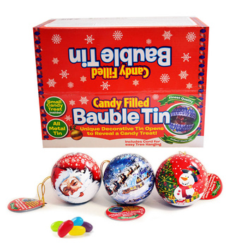 Metal baubles with candies 24 pcs.