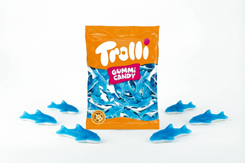 Trolli Gummi Candy Haifische 1000 g Żelki Rekiny – Duża paczka Big Pack do Candy Baru i na przyjęcia