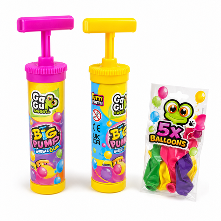 GGuma Balonowa z Mini Pompką i 5 Balonikami Johny Bee Big Pump 10 szt
