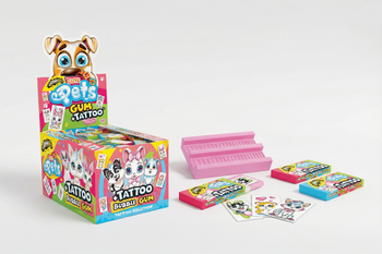 Johny Bee Cute Pets Gum + Tattoo – Owocowa Guma Balonowa z Tatuażem dla Dzieci 200 szt.