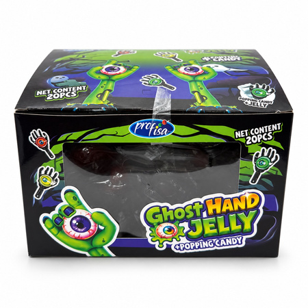 Cukierki Halloween Profisa Ghost Hand Jelly 20 szt. – galaretka ze strzelającymi cukierkami 340 g
