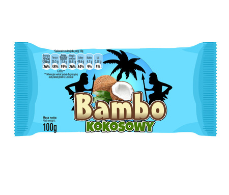 Bambus-Schokoladenblock mit Kokosgeschmack 100g.