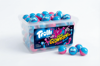 Trolli Sour Glowworms Flavor Bomb 1128 g Żelki z Kwaśnym Nadzieniem – Multiowocowa Eksplozja