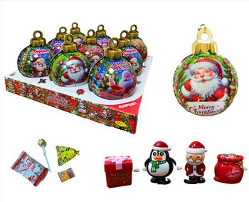 Metal baubles with candies 24 pcs.