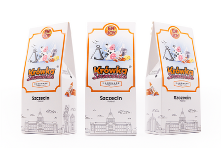 Krówka Szczecińska® 200 g kartonik I Love Szczecin – tradycyjne ciągnące cukierki, pamiątka z regionu